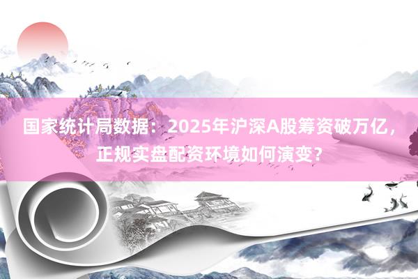 国家统计局数据：2025年沪深A股筹资破万亿，正规实盘配资环境如何演变？