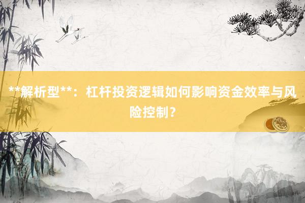 **解析型**：杠杆投资逻辑如何影响资金效率与风险控制？