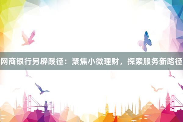 网商银行另辟蹊径：聚焦小微理财，探索服务新路径