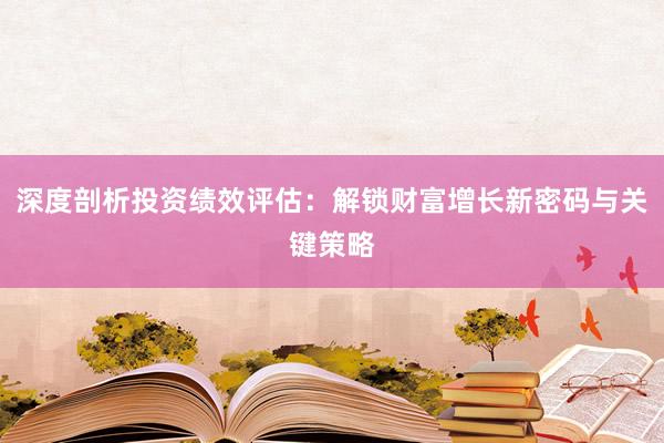 深度剖析投资绩效评估：解锁财富增长新密码与关键策略