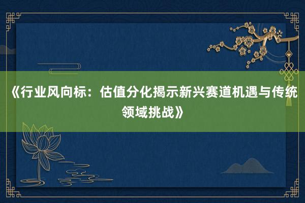 《行业风向标：估值分化揭示新兴赛道机遇与传统领域挑战》