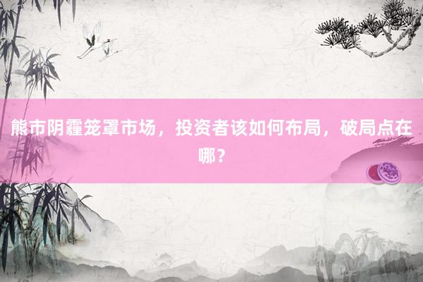 熊市阴霾笼罩市场，投资者该如何布局，破局点在哪？
