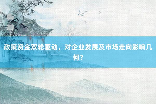 政策资金双轮驱动，对企业发展及市场走向影响几何？