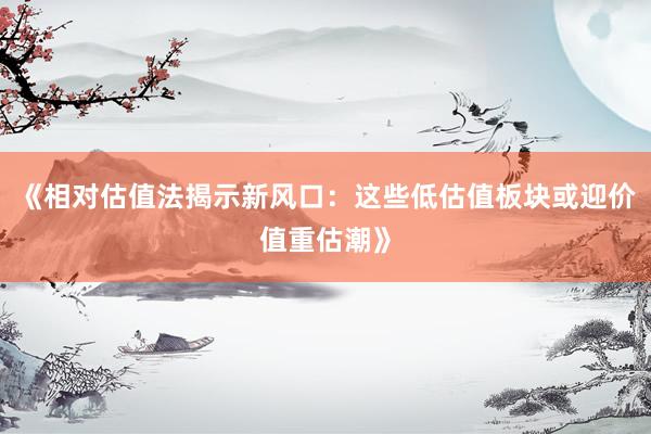 《相对估值法揭示新风口：这些低估值板块或迎价值重估潮》