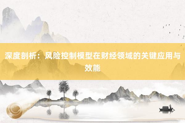 深度剖析：风险控制模型在财经领域的关键应用与效能