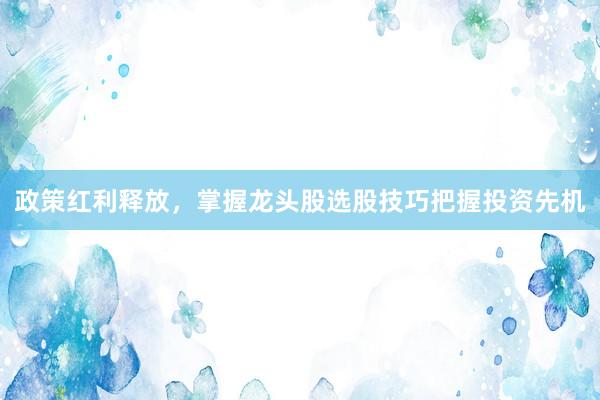 政策红利释放，掌握龙头股选股技巧把握投资先机
