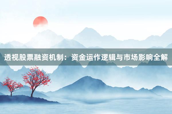 透视股票融资机制：资金运作逻辑与市场影响全解