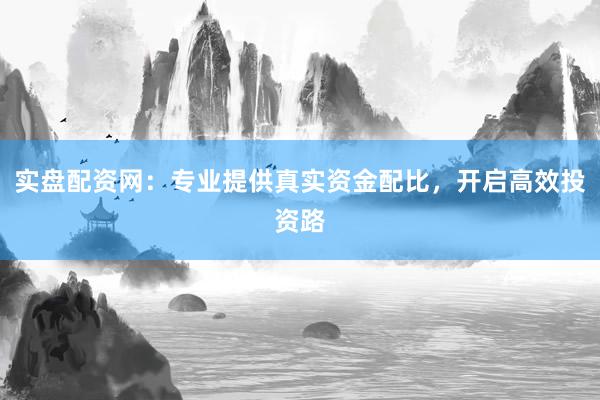 实盘配资网：专业提供真实资金配比，开启高效投资路